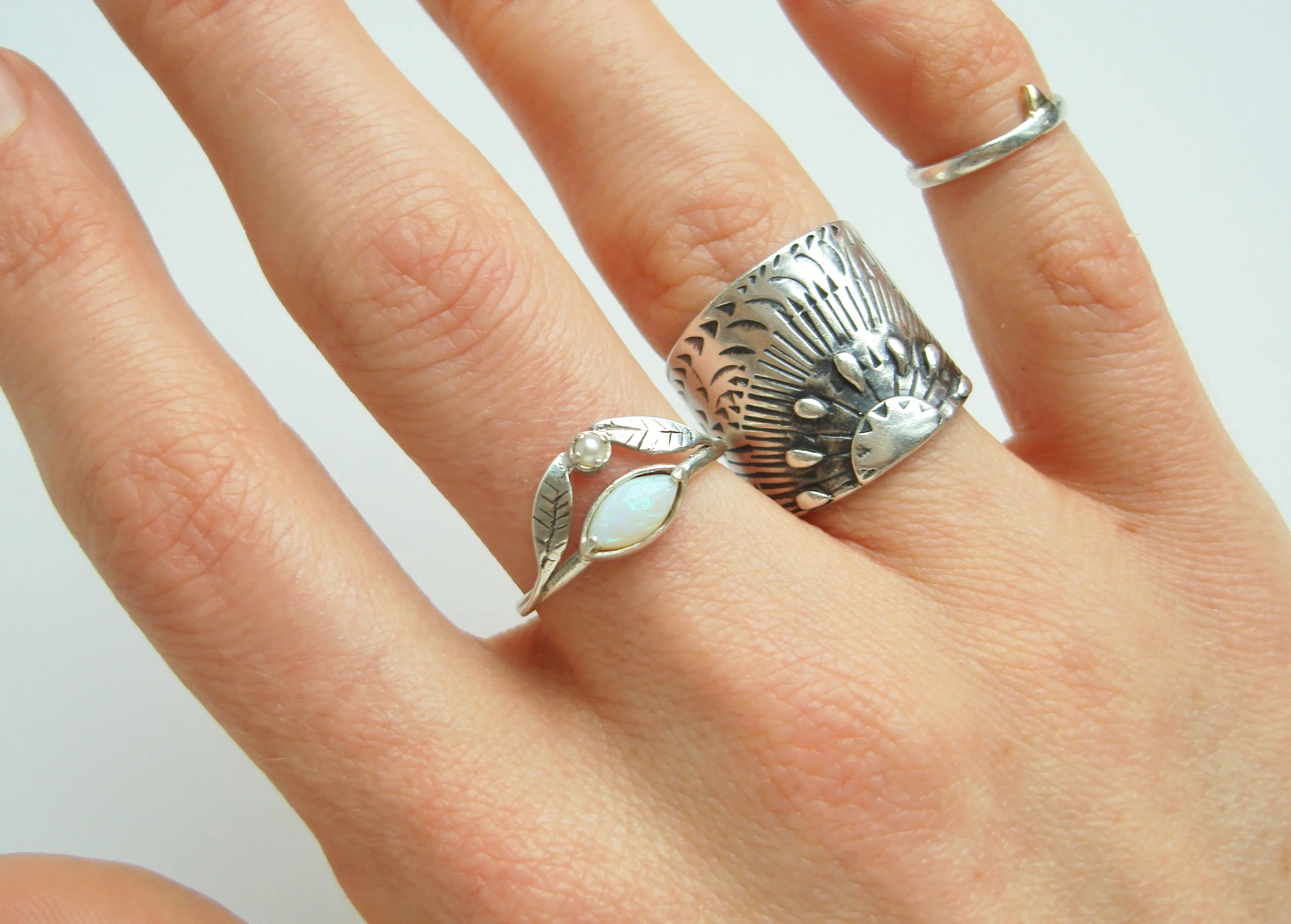 Silver Laurel Ring worn.jpg