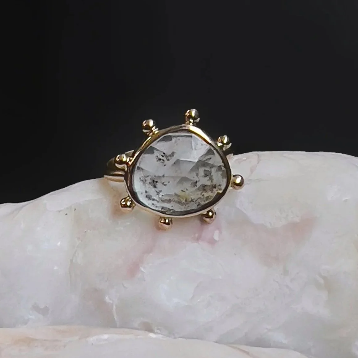 Moss Aqaumarine 14K Gold Ring