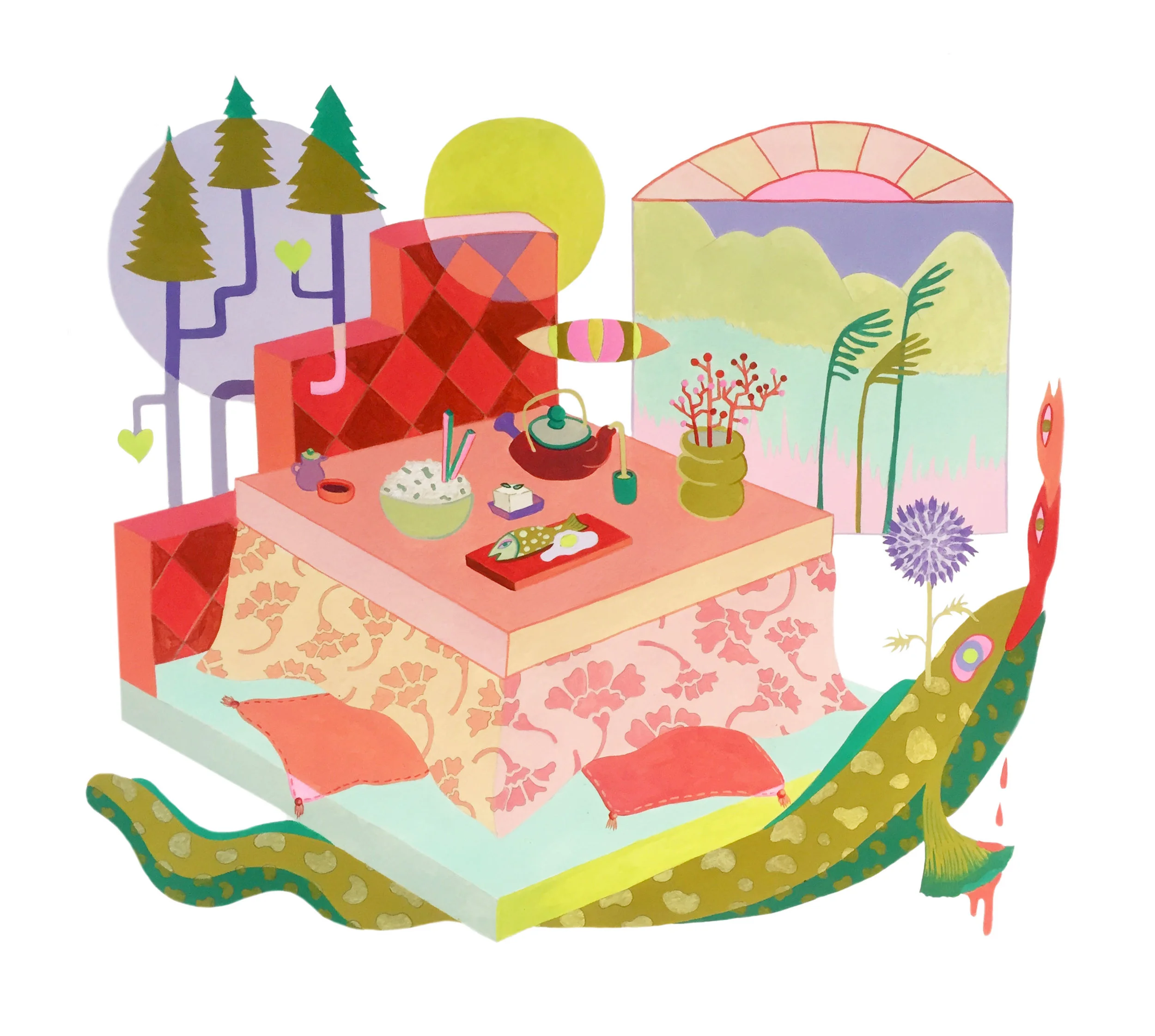 A Warm Japanese Breakfast in October , (detail)