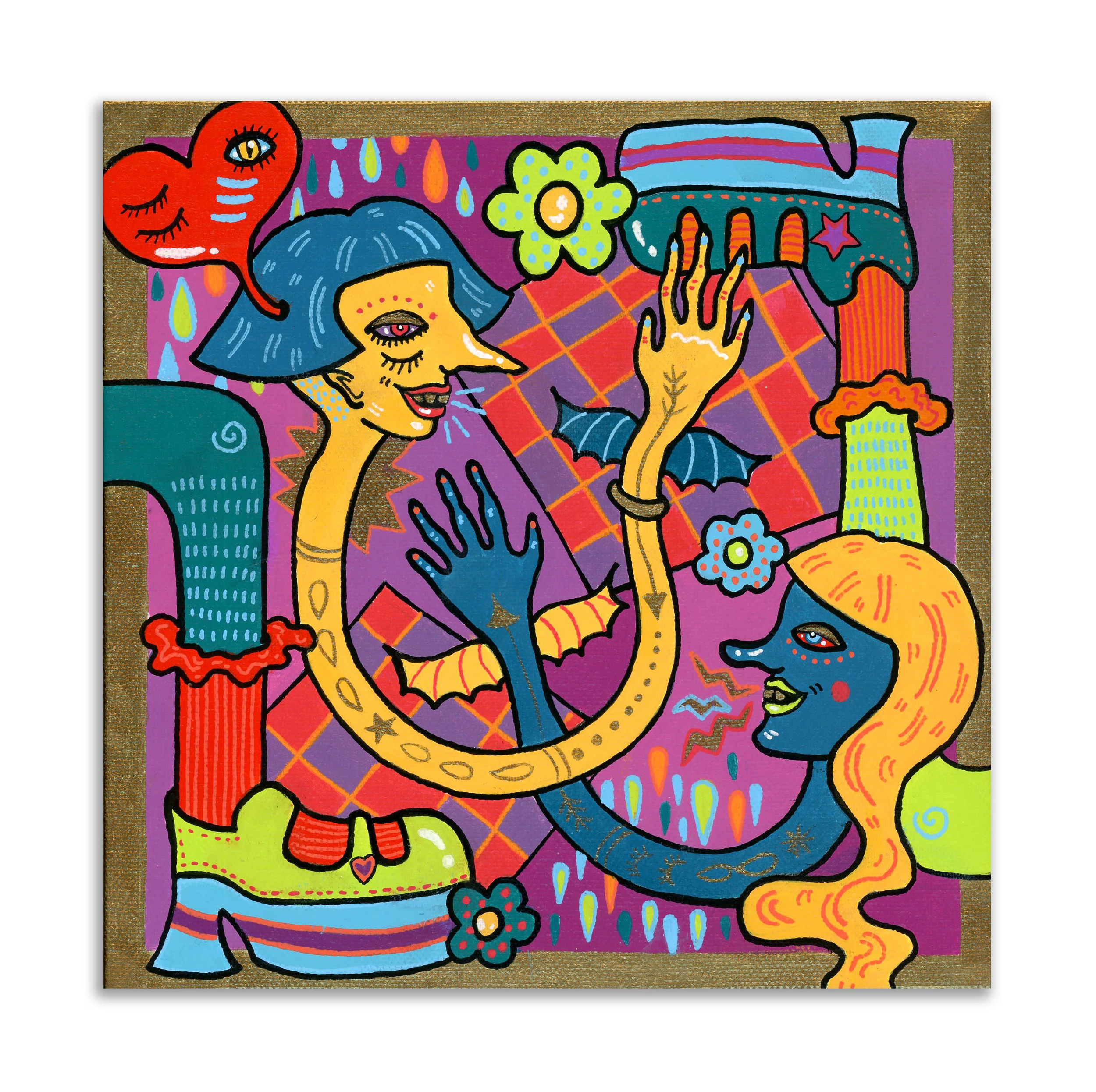 Goodbye Dirty South , acrylic on canvas, 12 x 12 in., 2017
