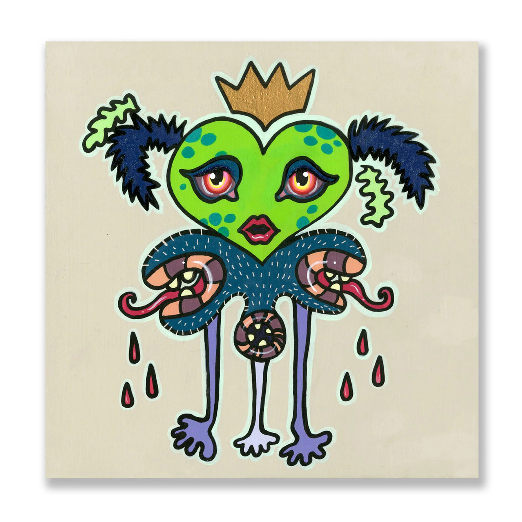 Not So Sweetheart, acrylic on wood panel, 14 x 14 in., 2015