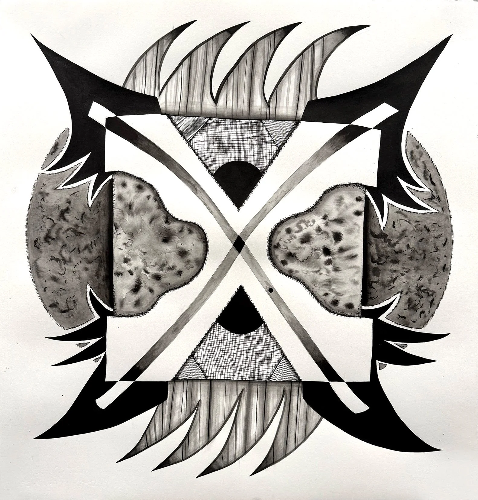 Void Axis. 25 x 25 in. Ink on arches hot press