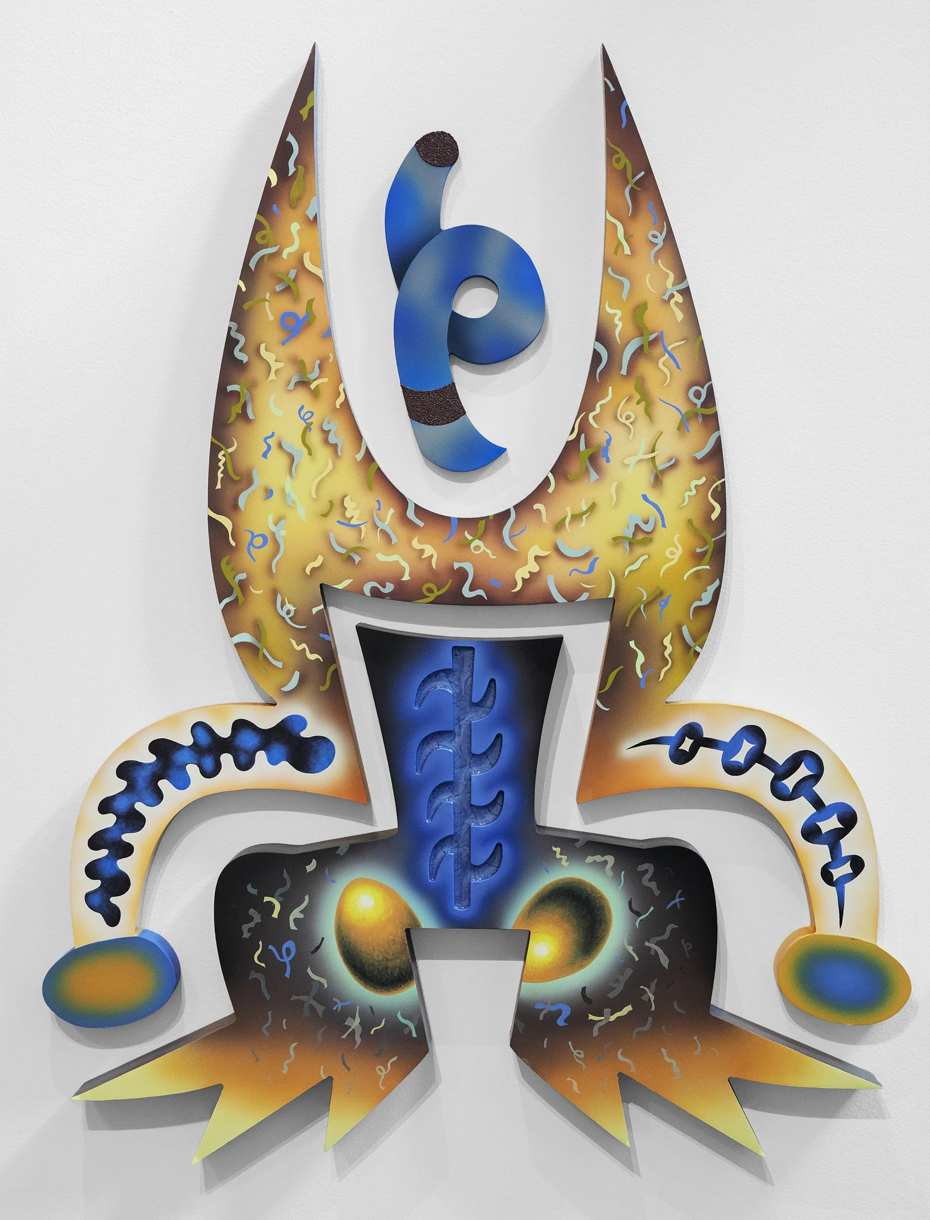 THE FORCE OF ALL THINGS THAT HAVE YET TO HAPPEN, acrylic, resin and pumice stone on custom wood panel, 30 x 43 in., 2025