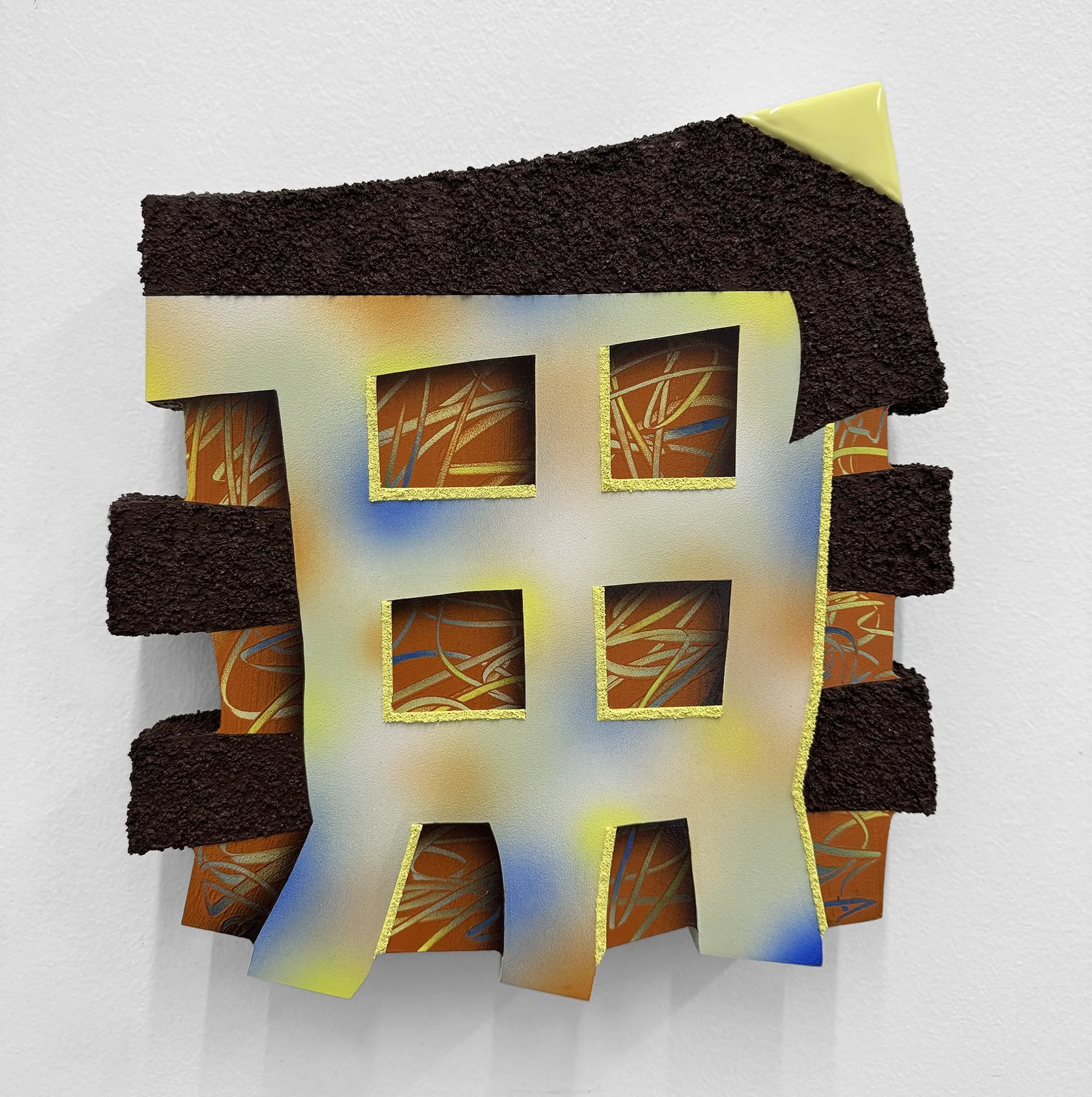 Revel, acrylic, pumice and epoxacoat dip on artist made wood panel, 13 x 13 in.,  2026
