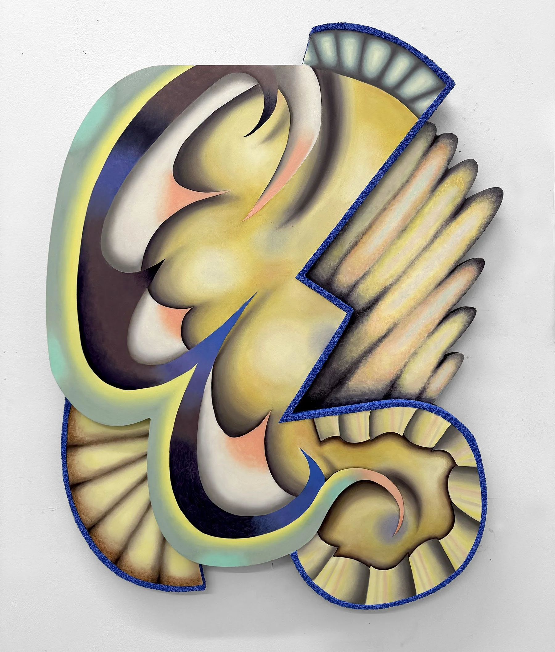 Serpentine Ether, oil and pumice on artist-made wood panel, 45 x 45 in., 2026