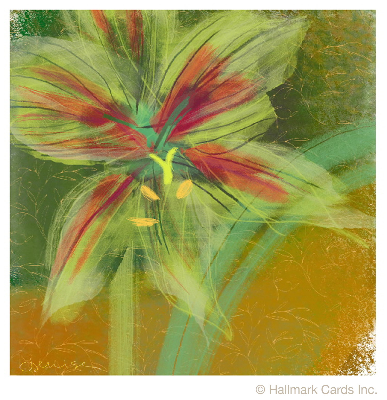 Green Amaryllis Xmas Card.jpg