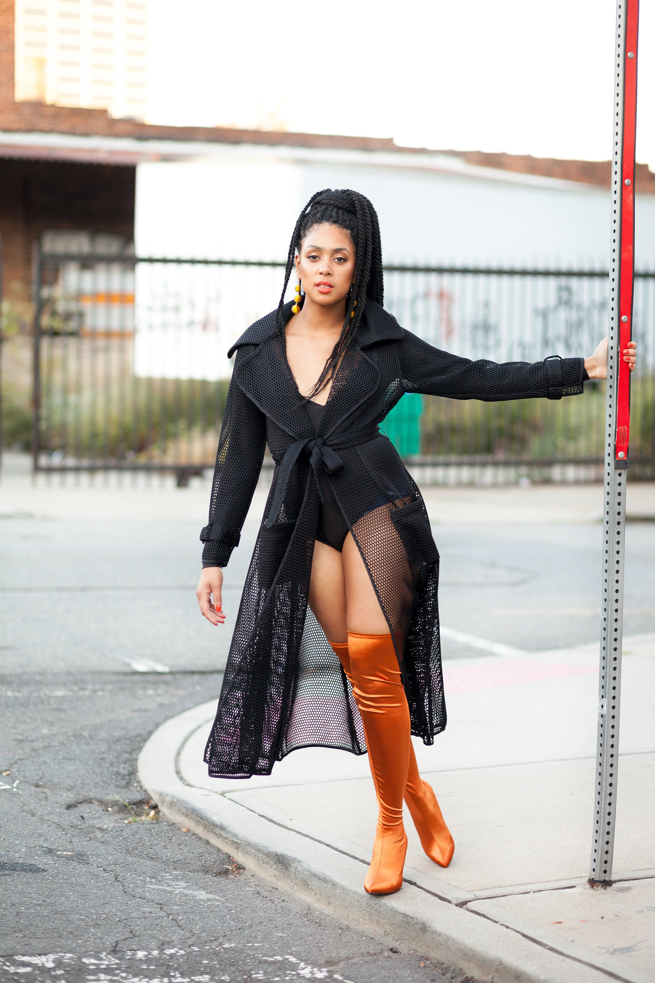 burnt orange thigh high boots