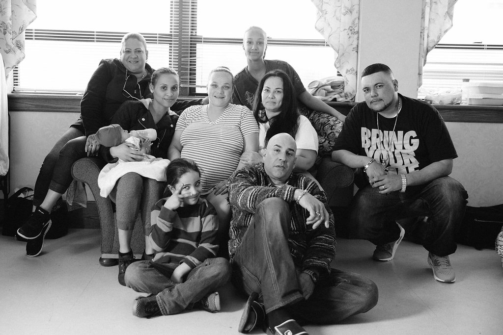A family photo taken during labor