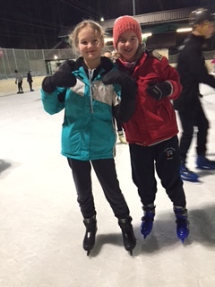 Hannah and Anna enjoying ice skating
