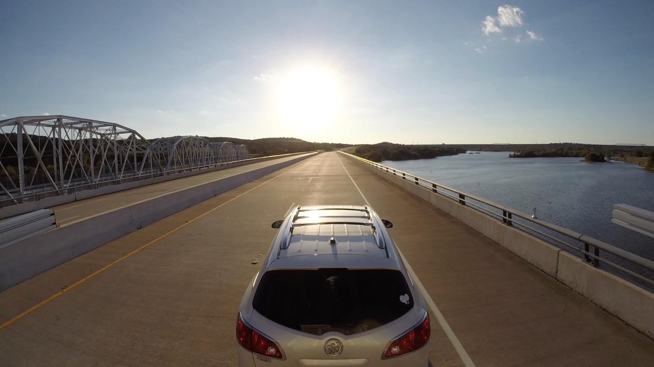 Driving by the Max Starcke Dam outside of Marble Falls Texas.