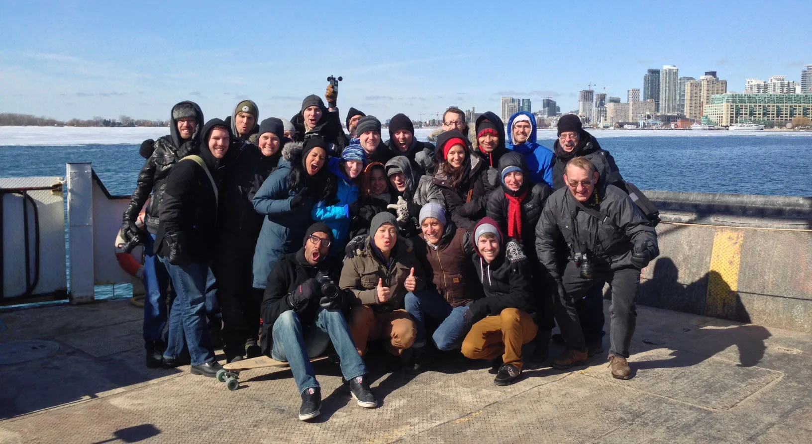 Our shoot day crew at the Toronto Island Ferry Docks.