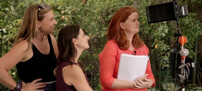 Maribeth and the Dragonfly team on set.