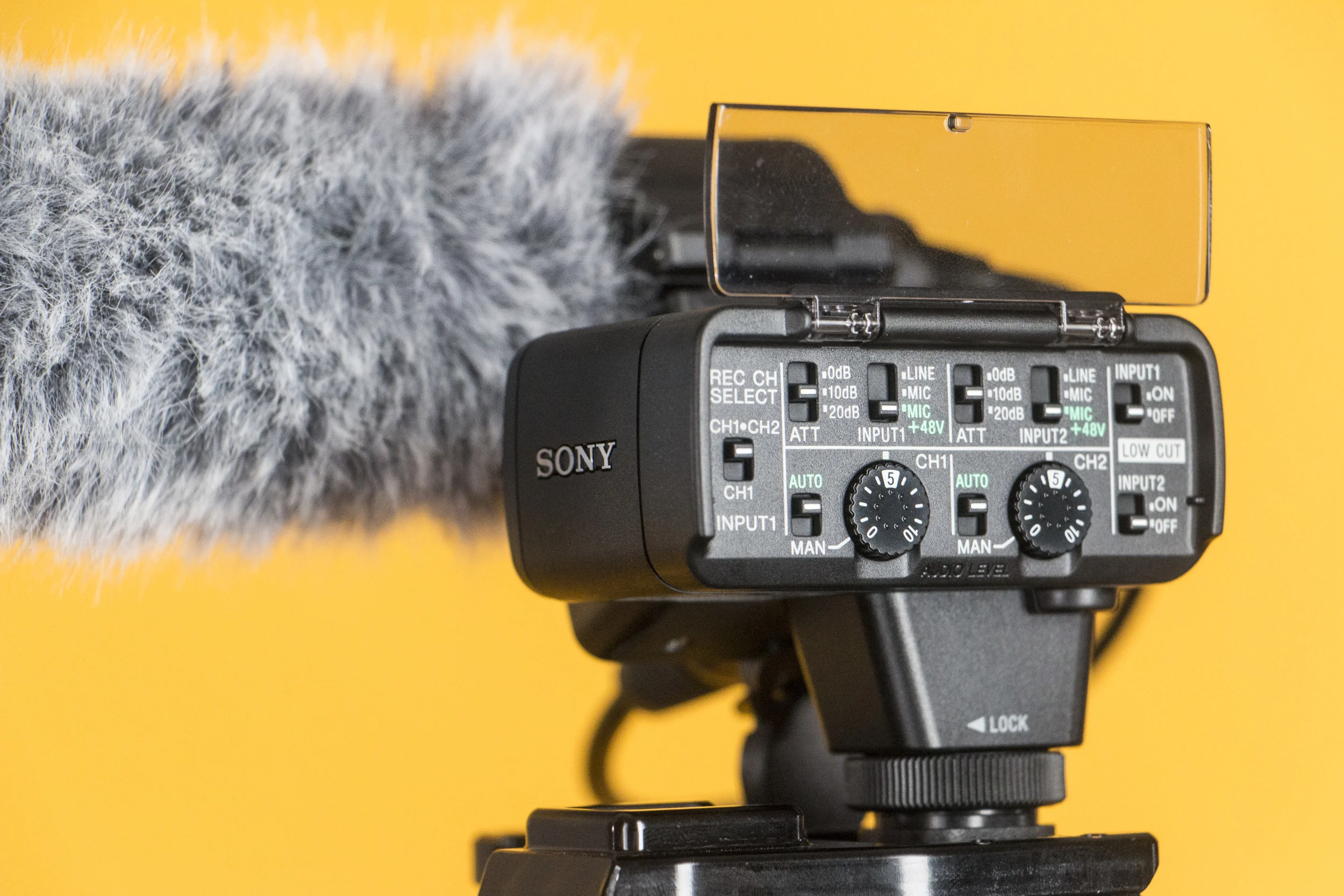 Sound module with audio settings on the Sony XLR K2M