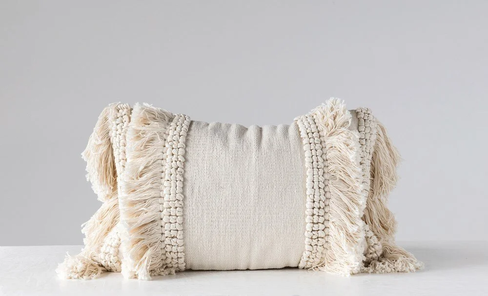 chenille pillows with fringe