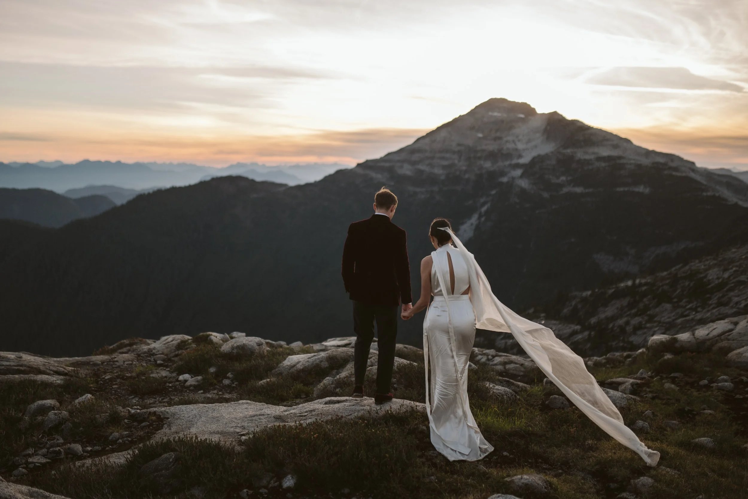 mountain top bride groom