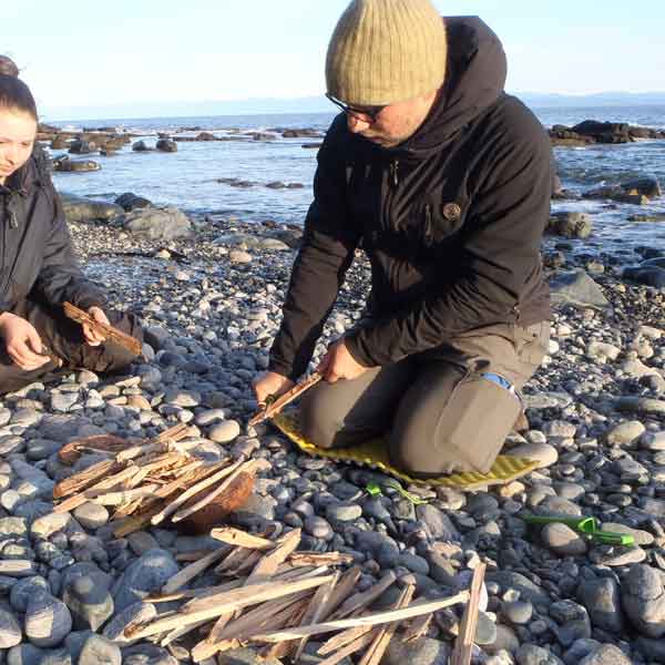 Teaching students on the Juan de Fuca Trail