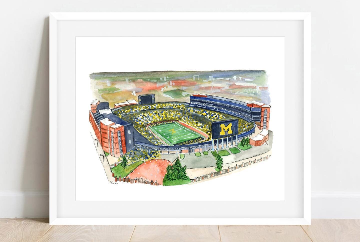 New Print!! In honor of tomorrow&rsquo;s Big Ten Championship Michigan game tomorrow! ! 

Prints available in shop 🏈Makes for the perfect holiday gift for the Michigan fan in your life!