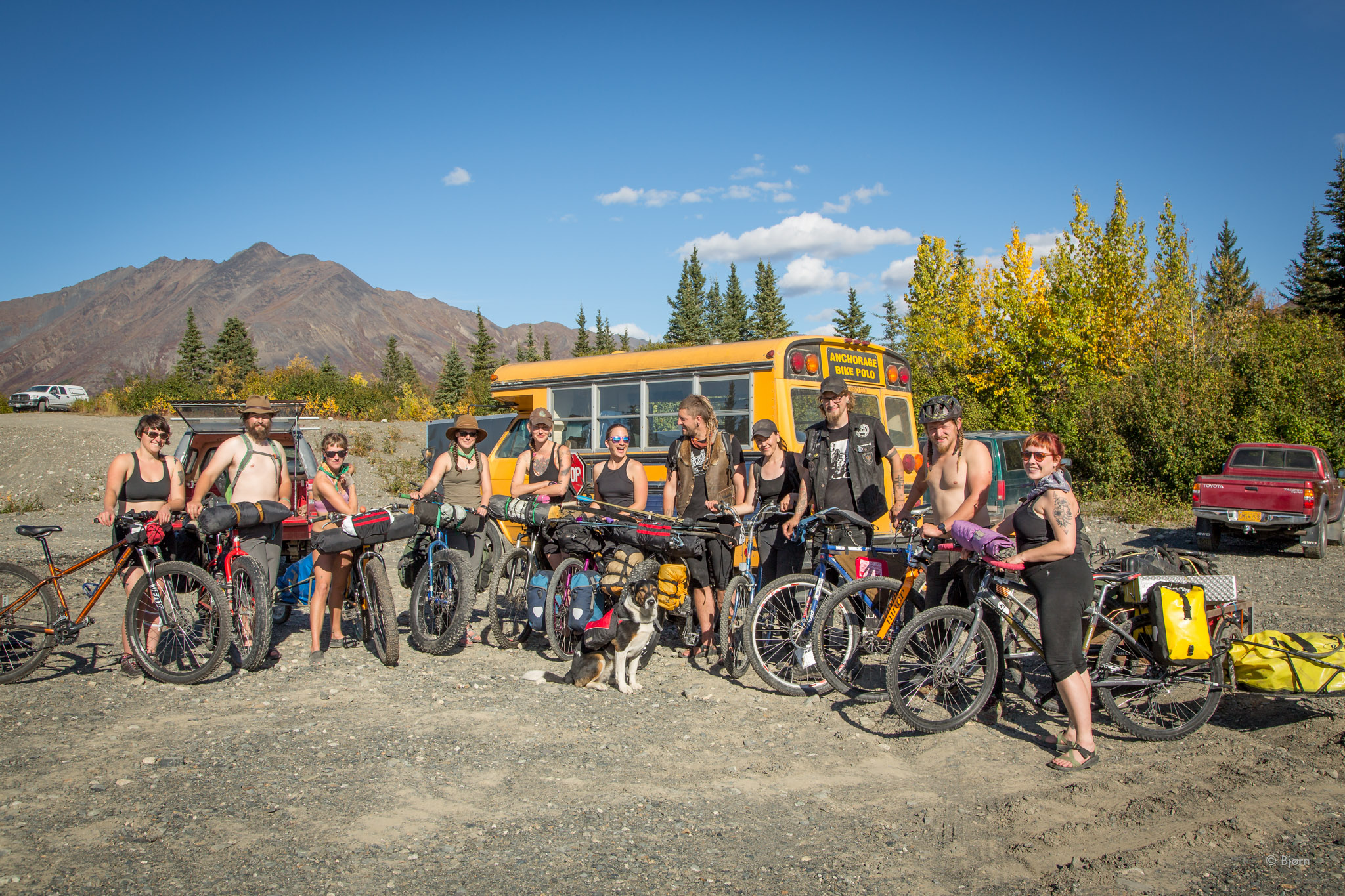 The hunting collective stands for a group photo.