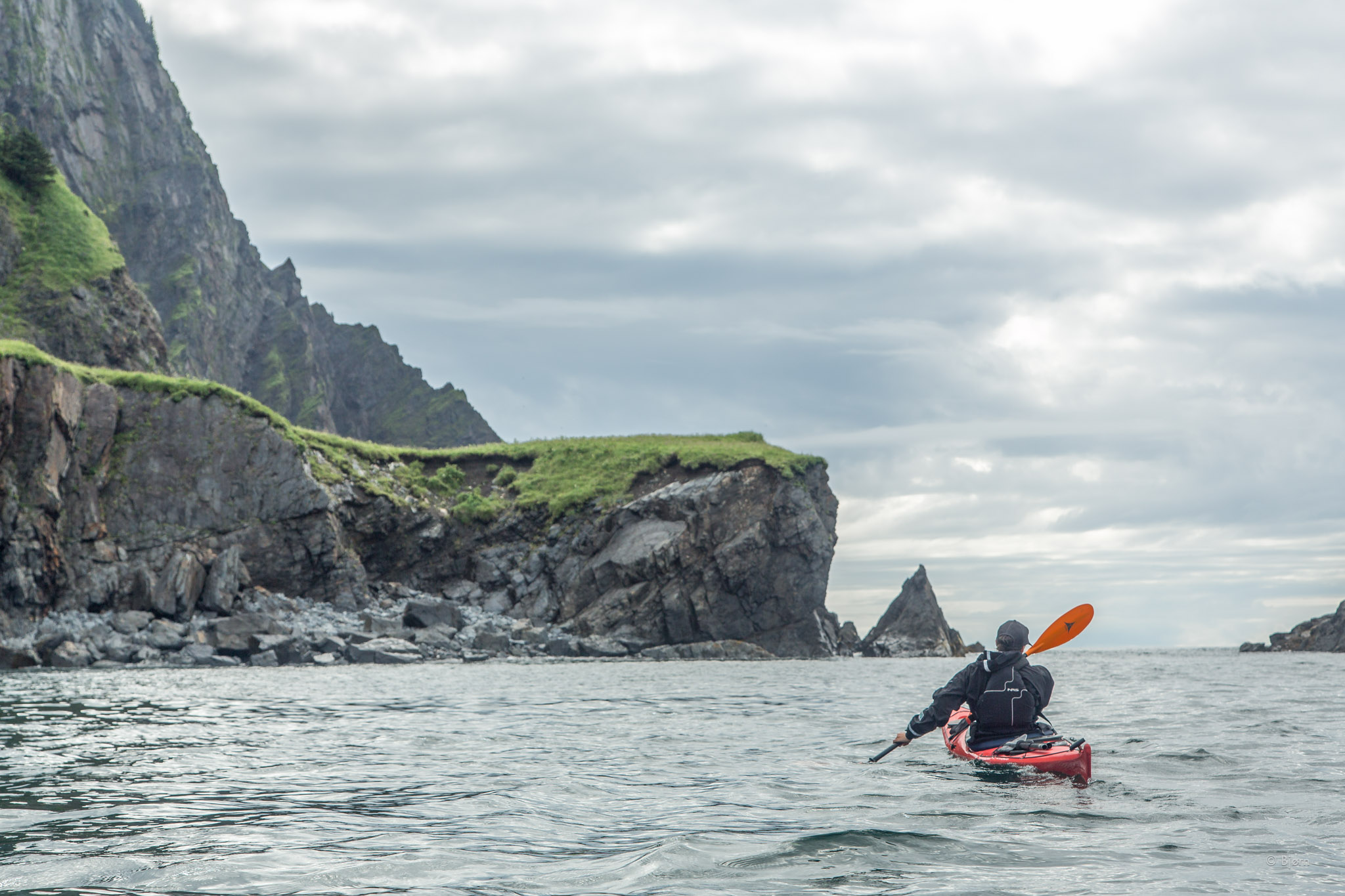 Paddling in front of Gore Point. 