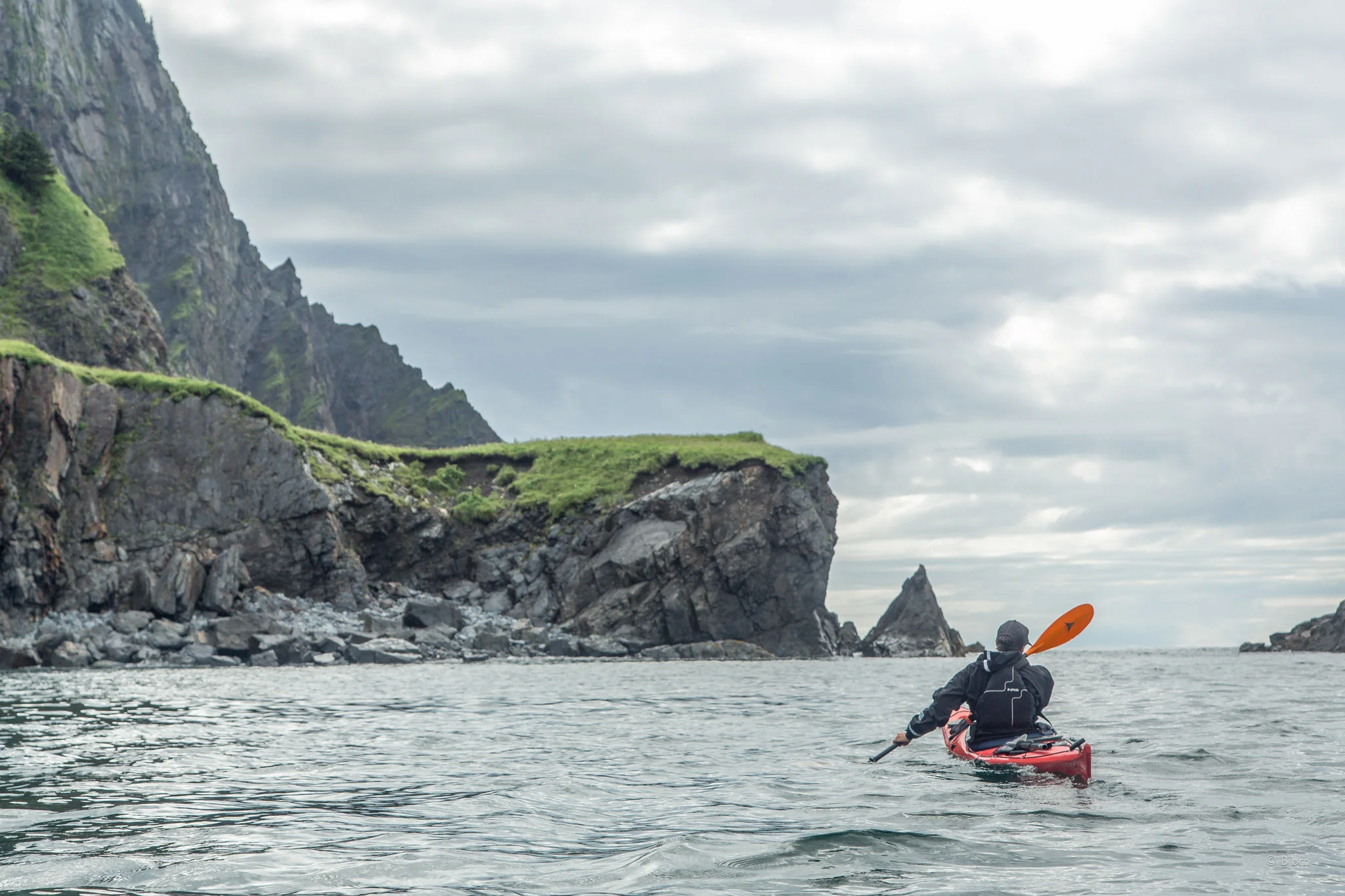 Paddling in front of Gore Point.