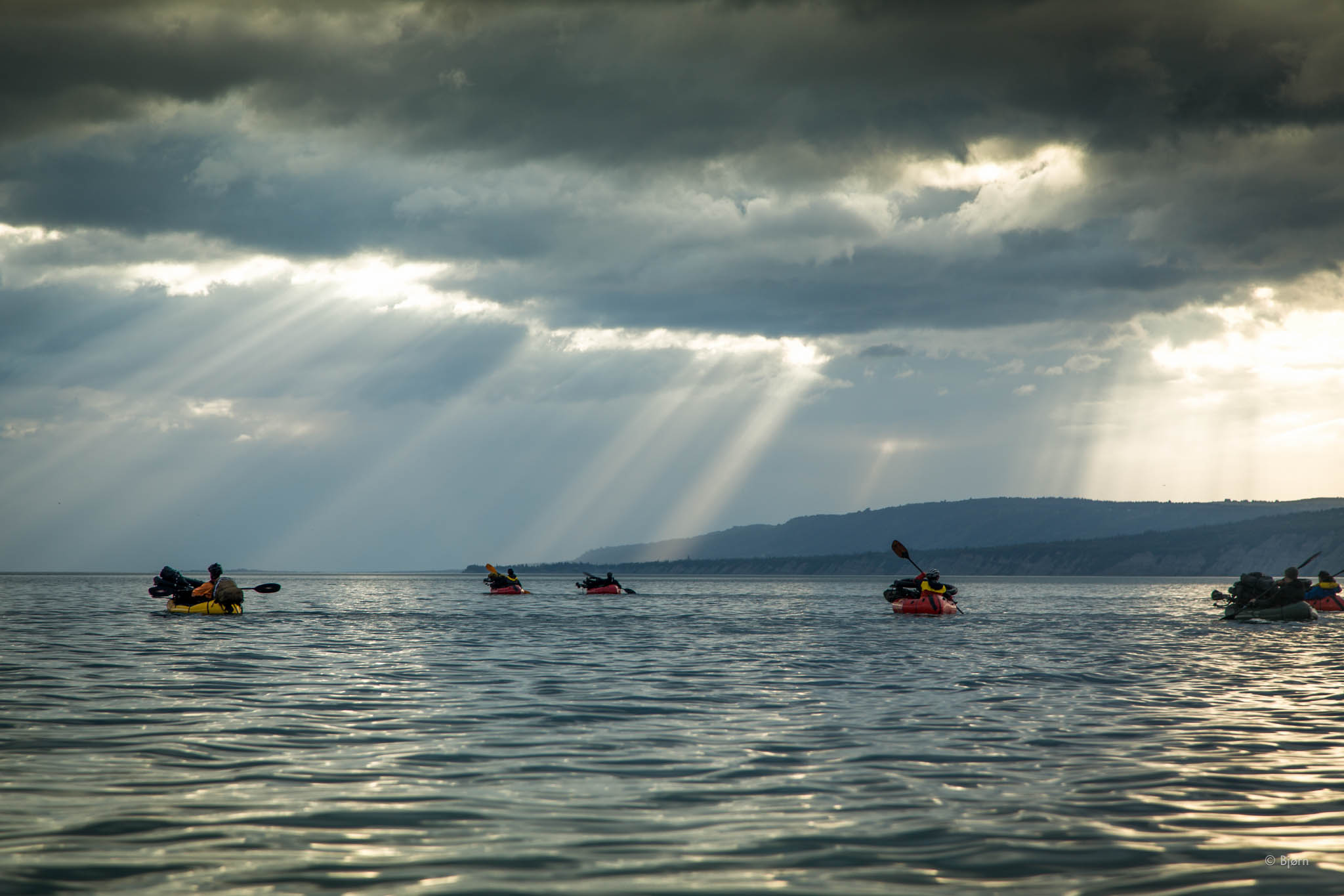 Packrafting to Aurora Lagoon along the Kachemak Bay Adventure Trail. 