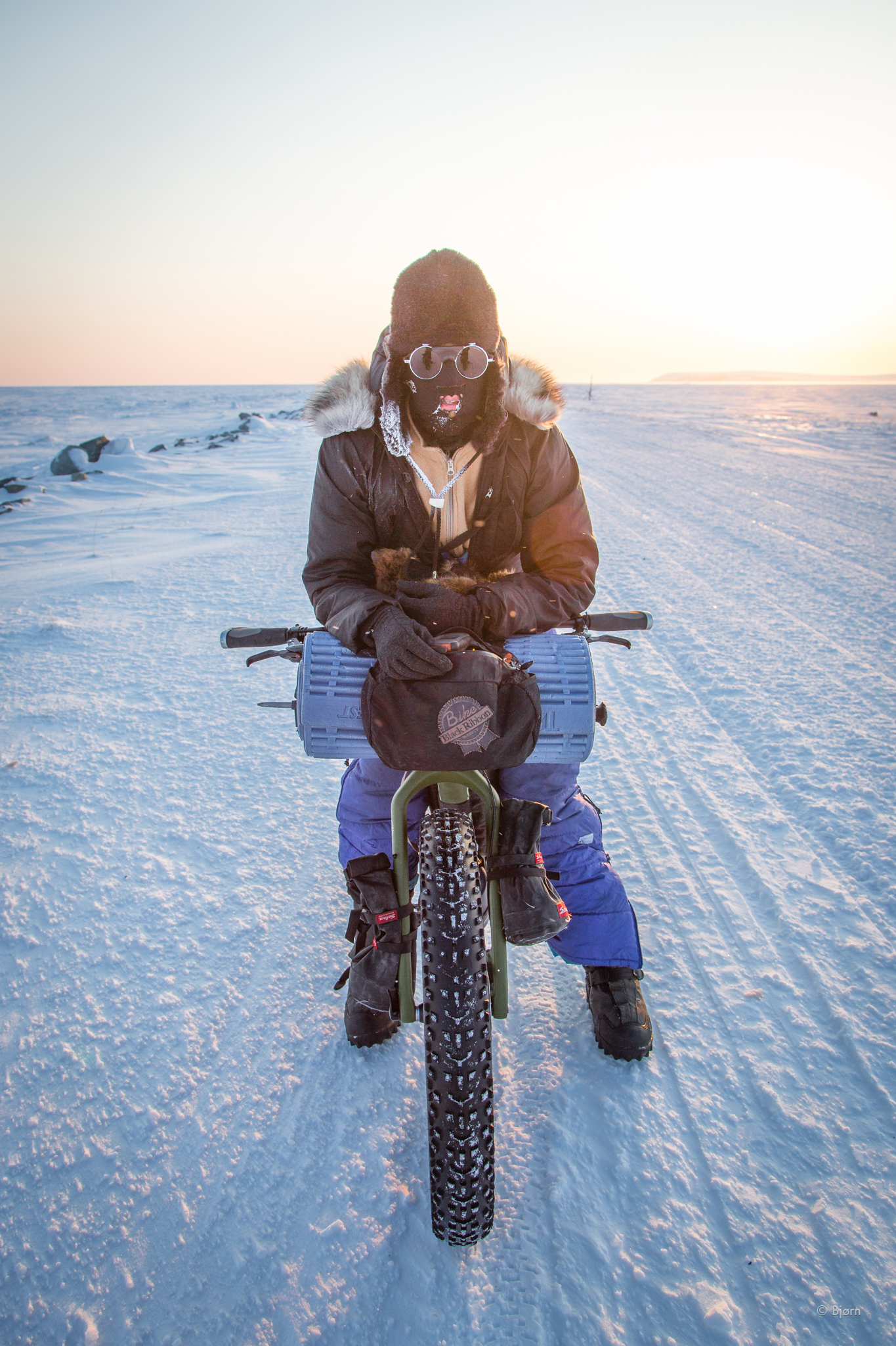  Kim and I stopped to warm up in the last checkpoint in Safety and then pushed on into a very cold and windy night. I have yet to confirm but I believe with wind chill that night it was in the neighborhood of -50 or -60 below zero.&nbsp; 