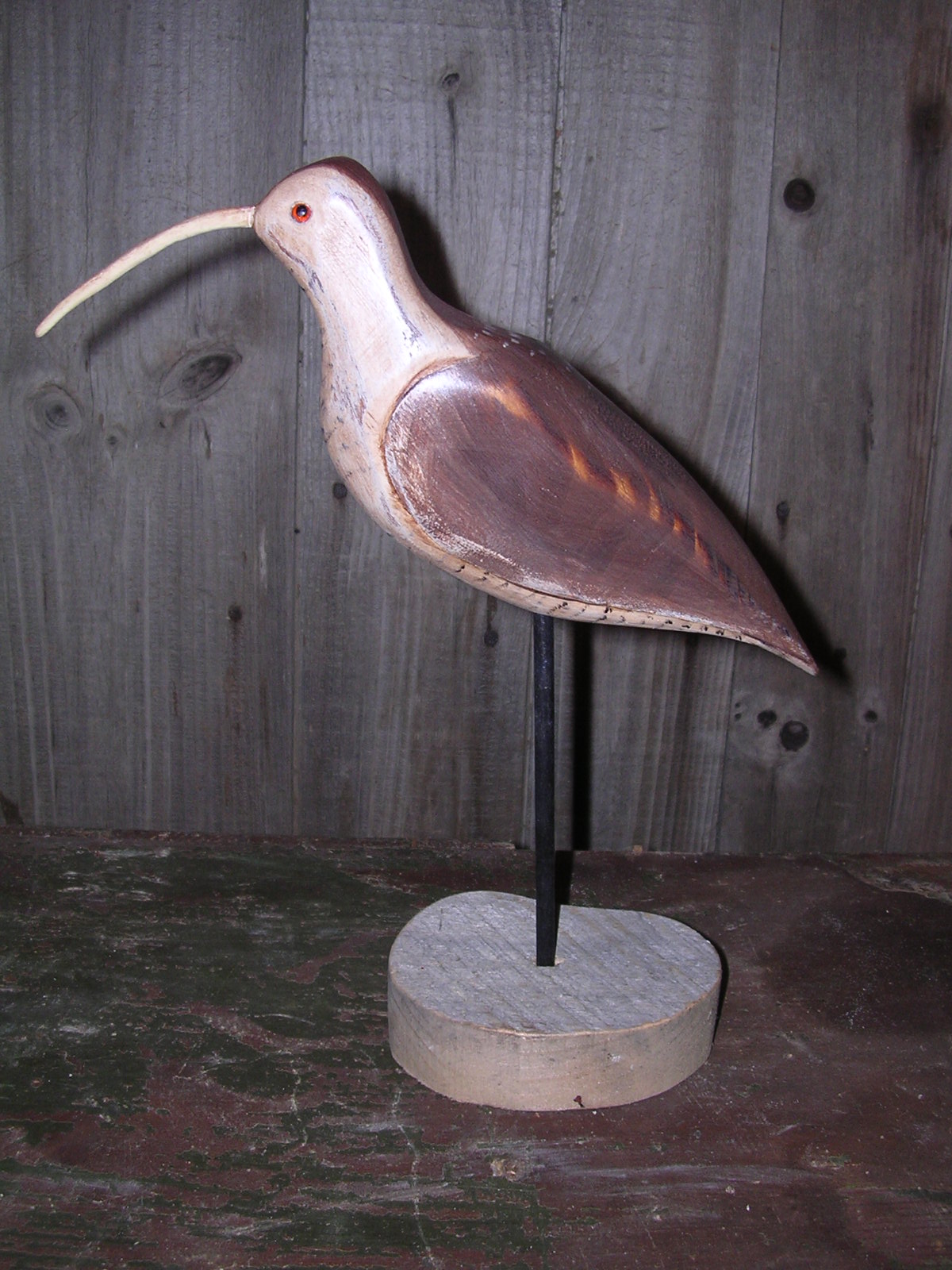 Antique Shorebird Decoy replica w/ antler bill