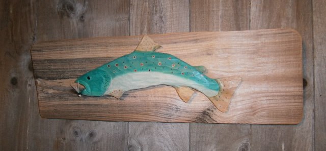 Trout on a board