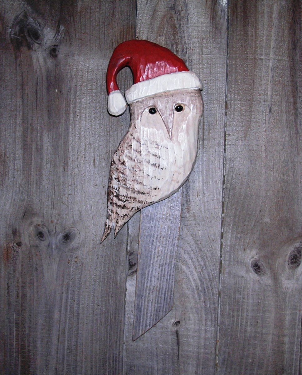 Owl with Santa Hat