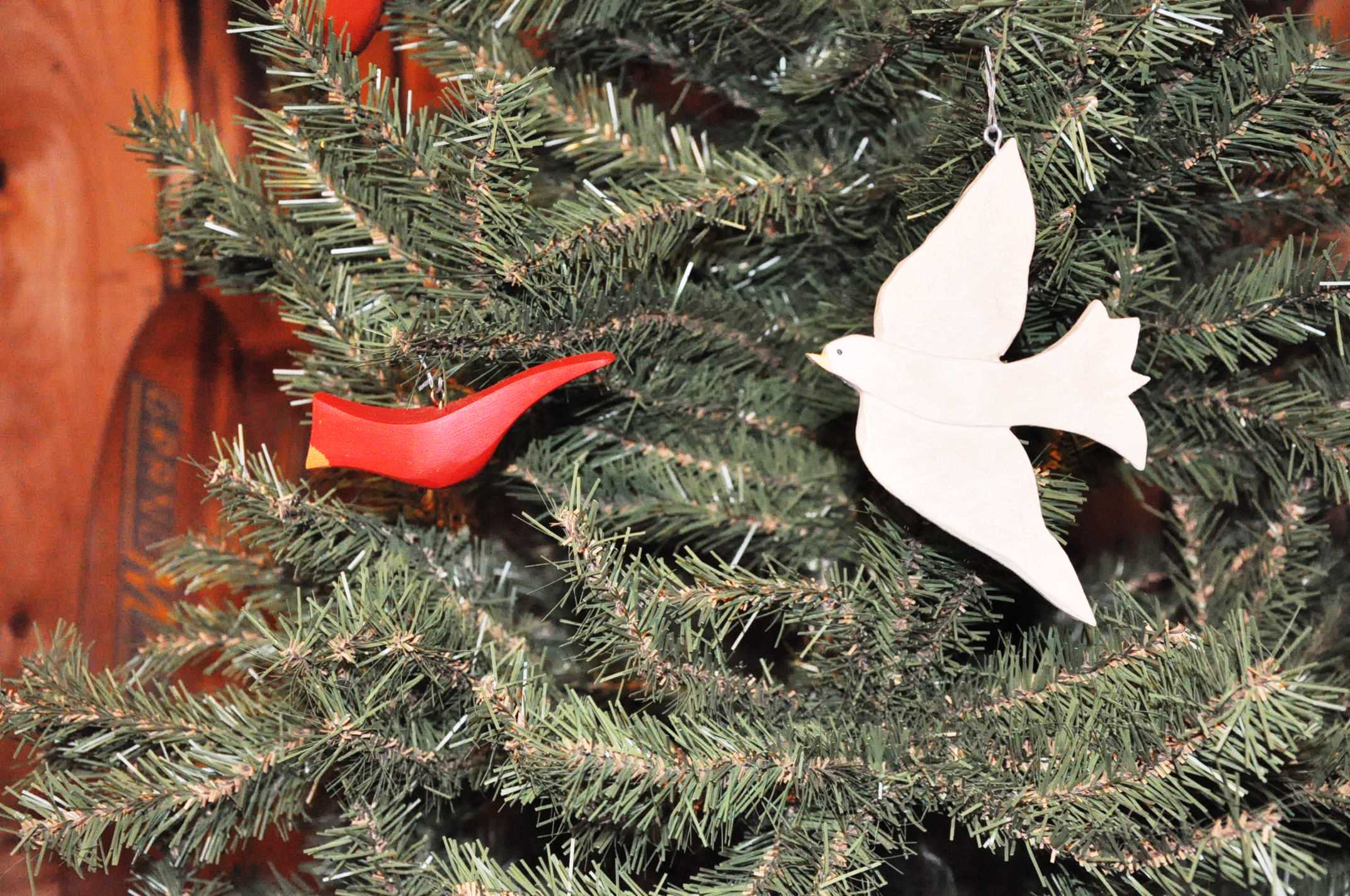 Cardinal & Dove ornament