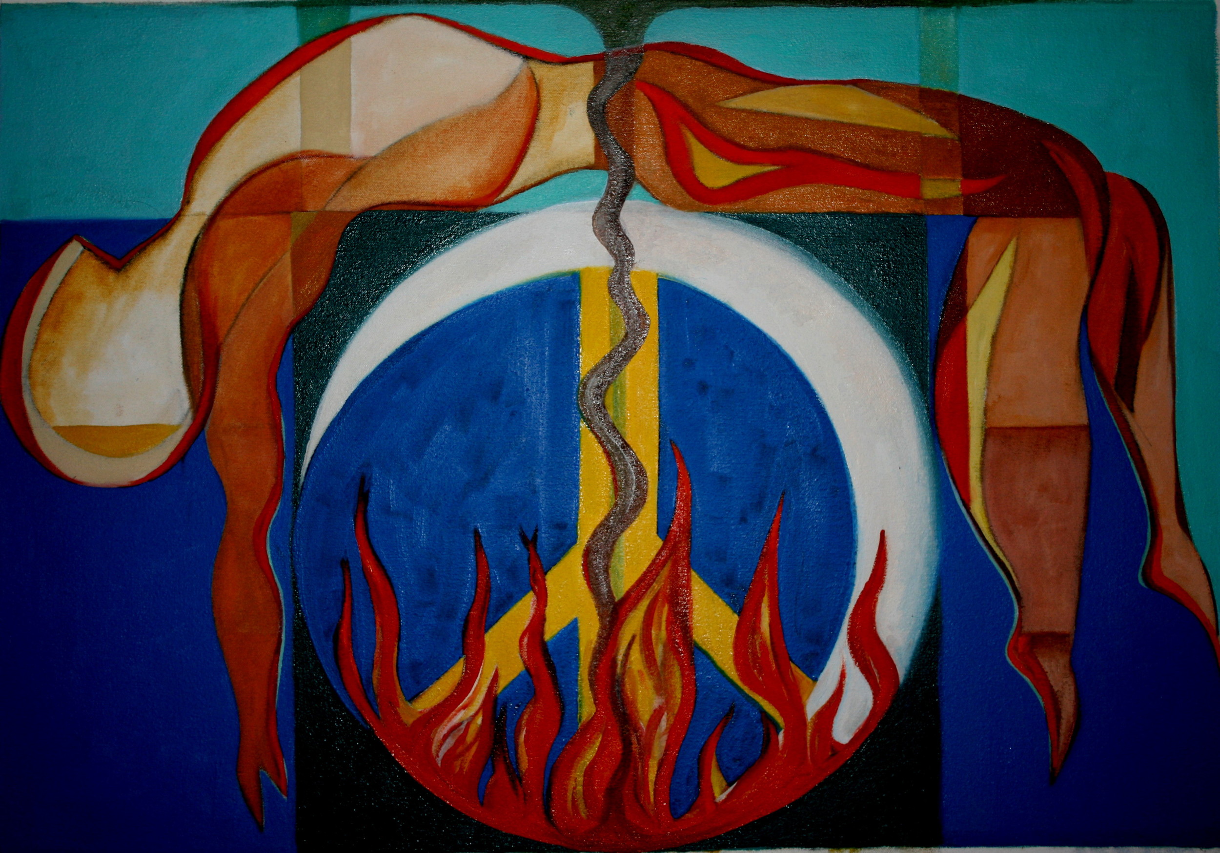 Peace on fire, 2008, acrylic on canvas 