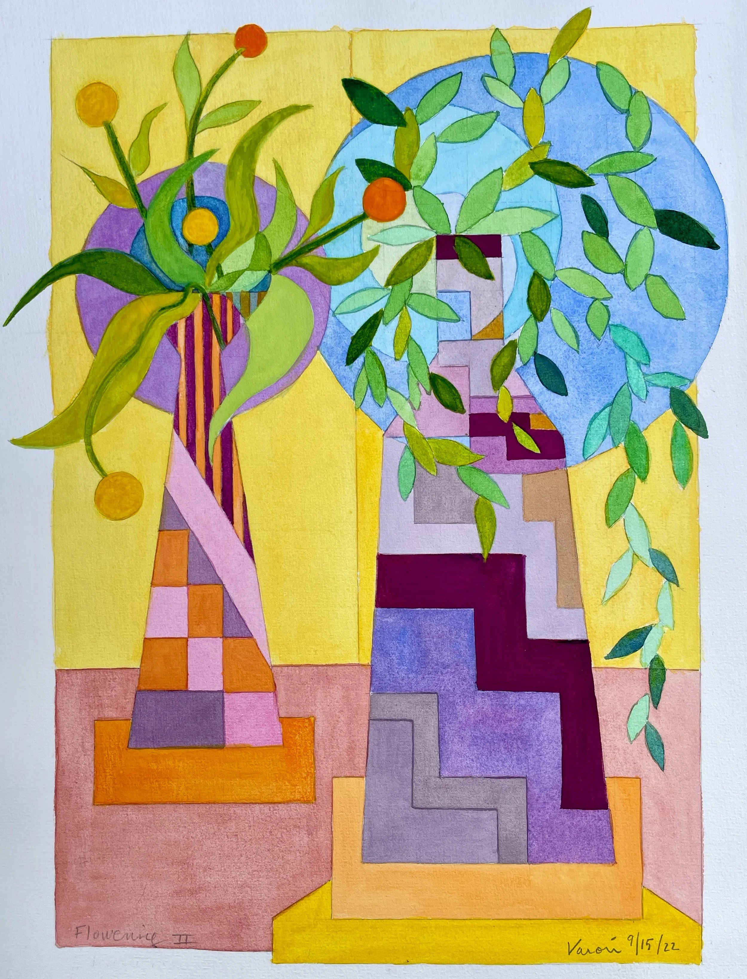 Flowering II, 2022, 12X16, Watercolor.jpeg