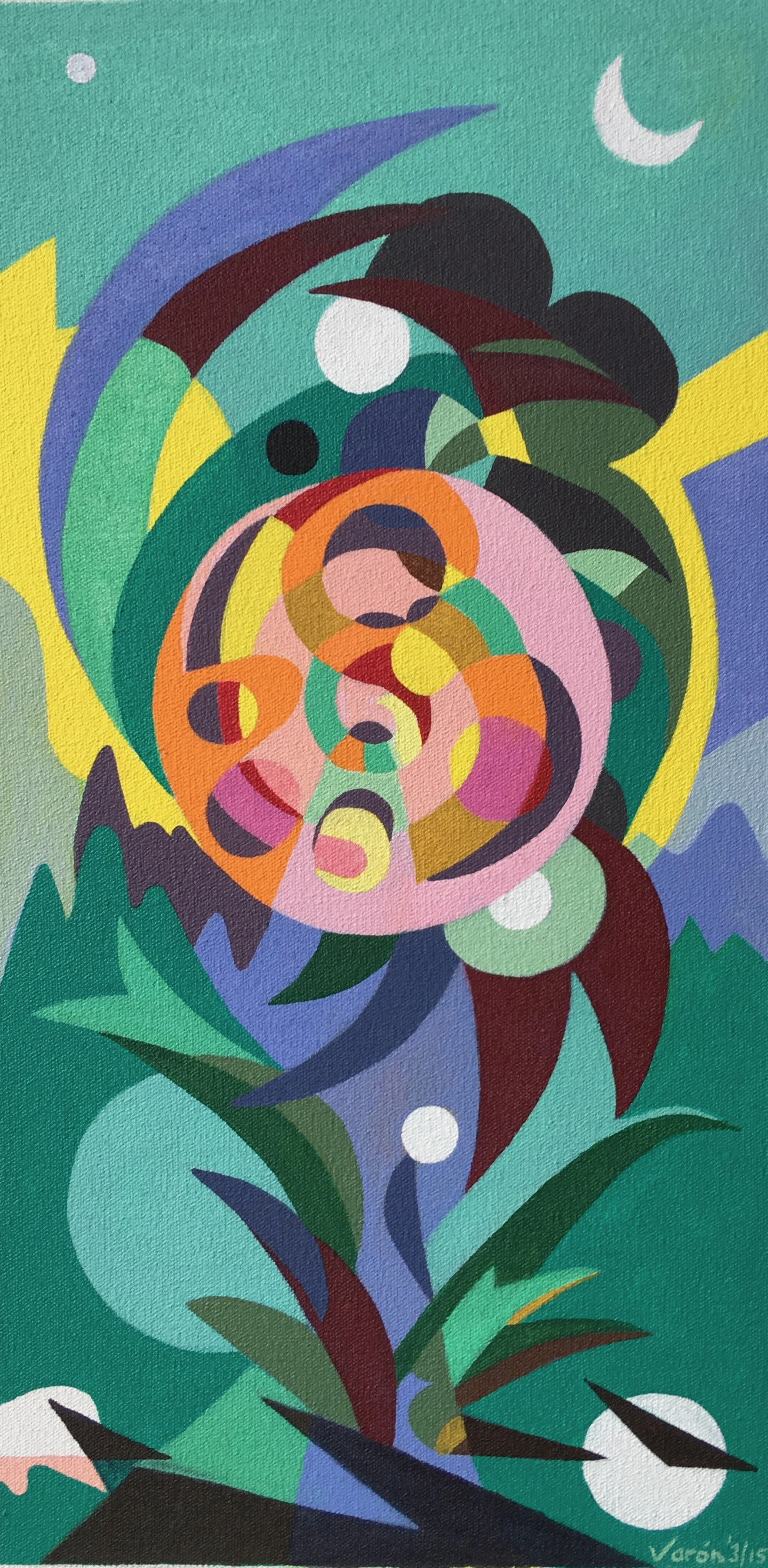 Moon Flower 2015, 10X29.75 Acrylic on Canvas.jpeg