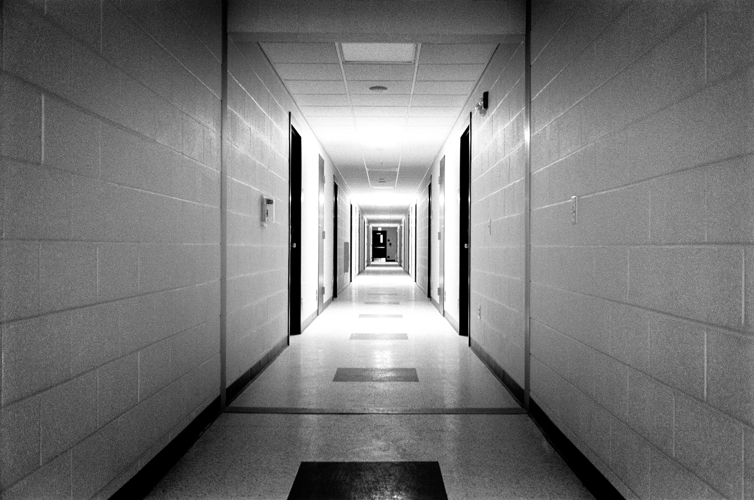  The barrack hallways stand deserted while soldiers are on leave;&nbsp;Fort Drum, 2010. 