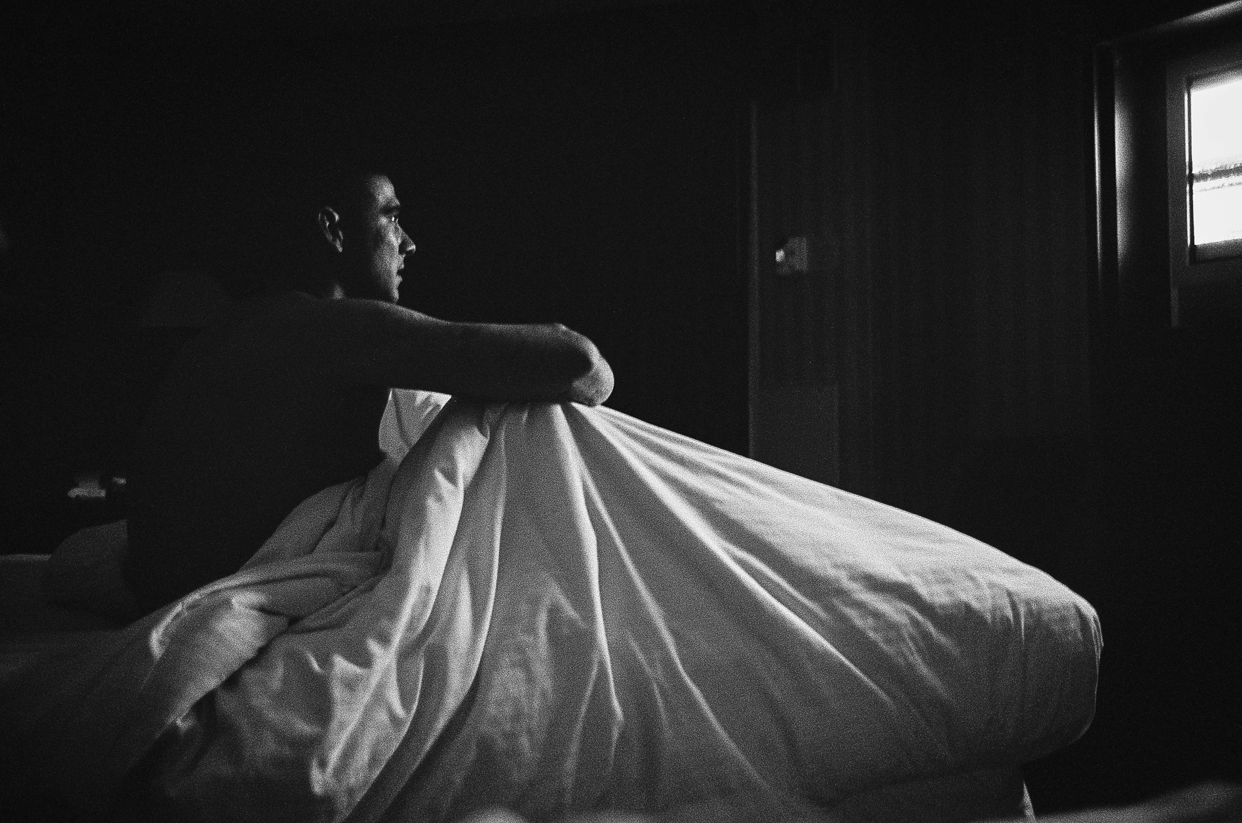 US veteran William Martinez has trouble sleeping late at night in Corpus Christie, Texas, 2010. Martinez suffers from PTSD and insomnia, both common for veterans who served in Afghanistan and Iraq.