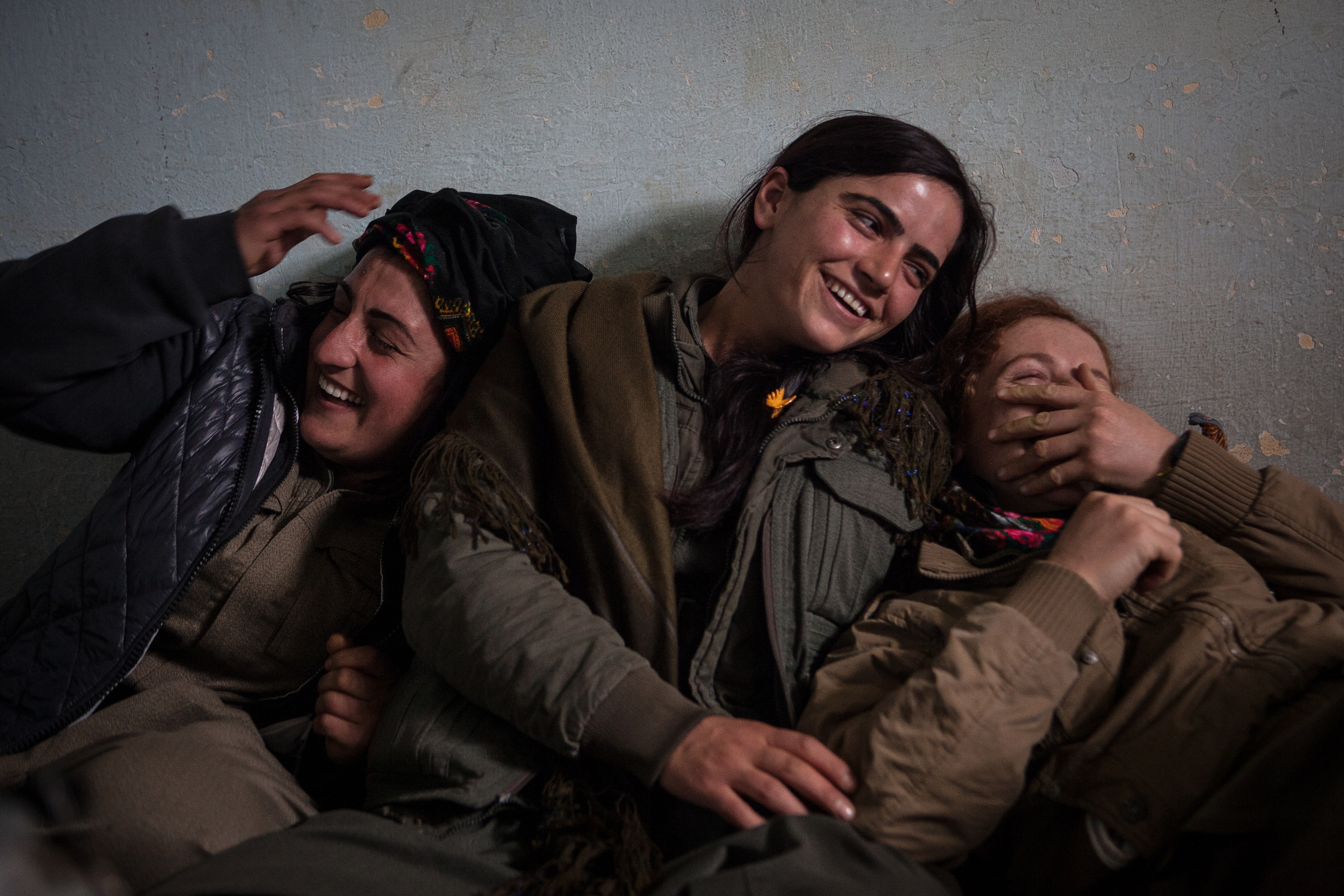  PKK guerrillas at their base near Sinjar, Iraq.  