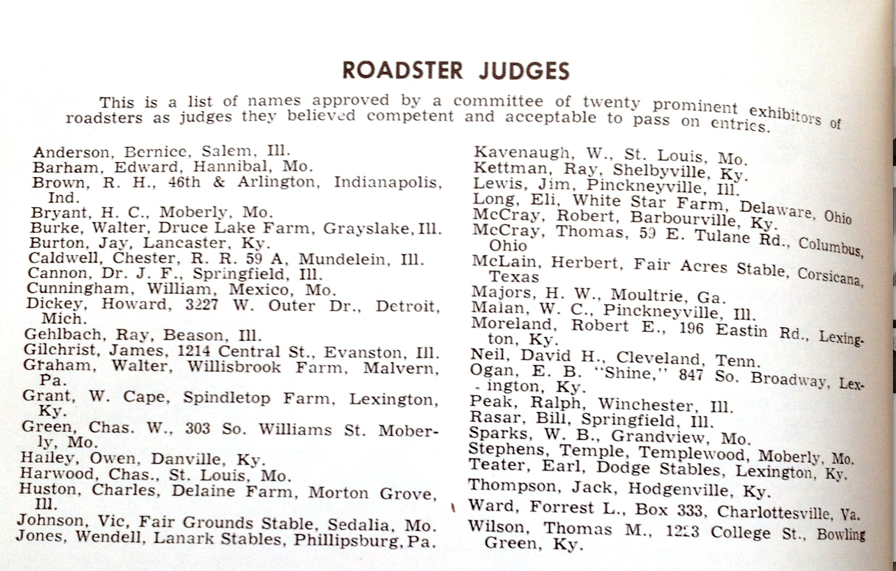 1950 Approved Judges