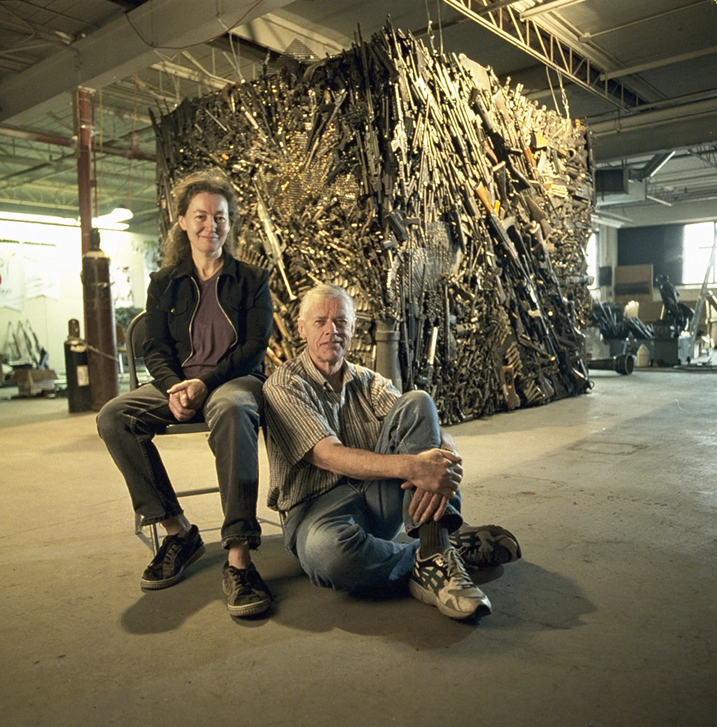 Wallis and Sandra in the original Gun Sculpture Studio.