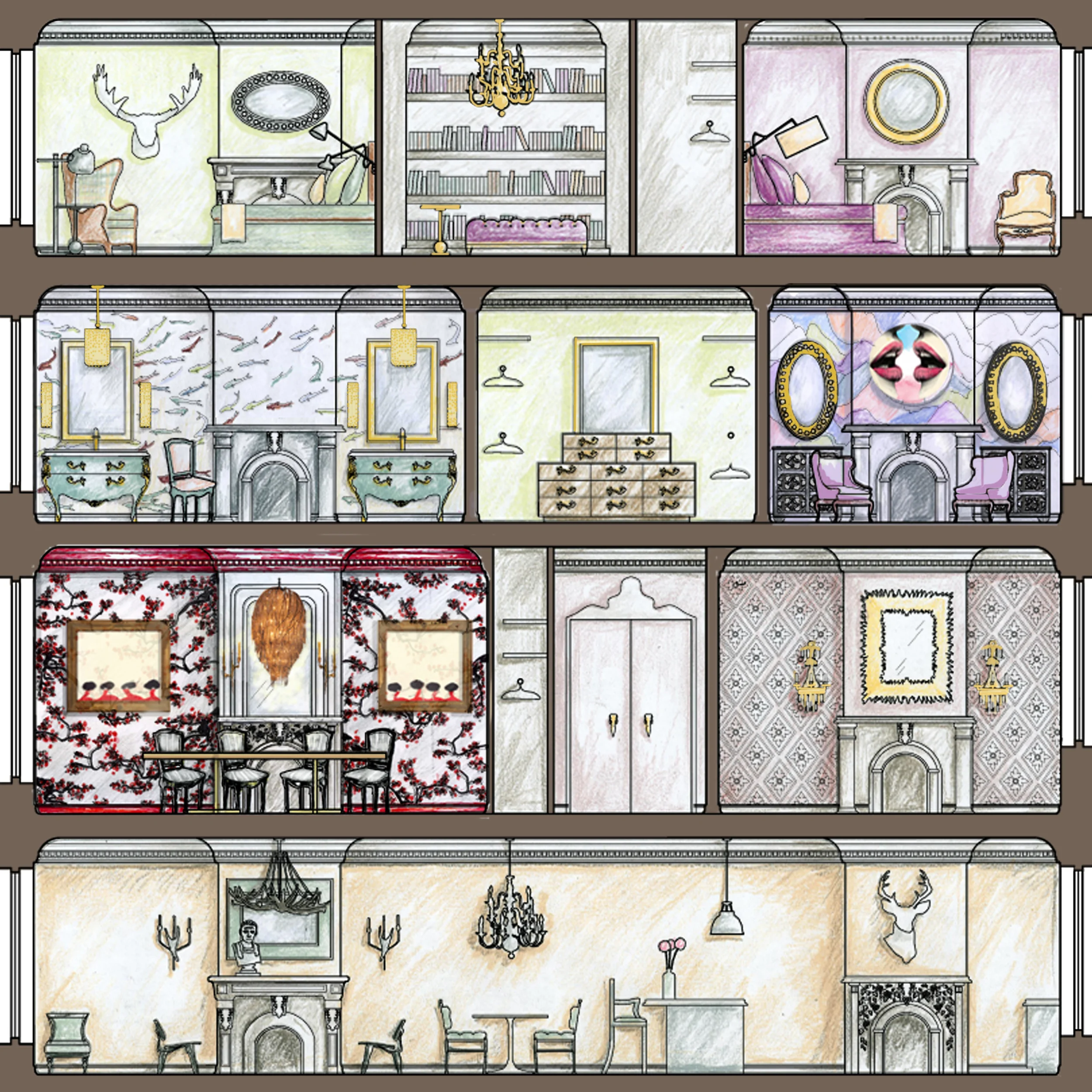 Section through Brownstone