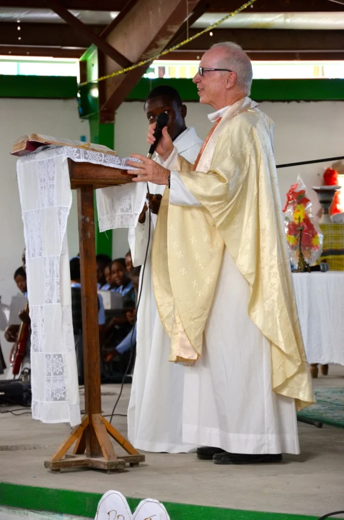 Fr Tom saying mass