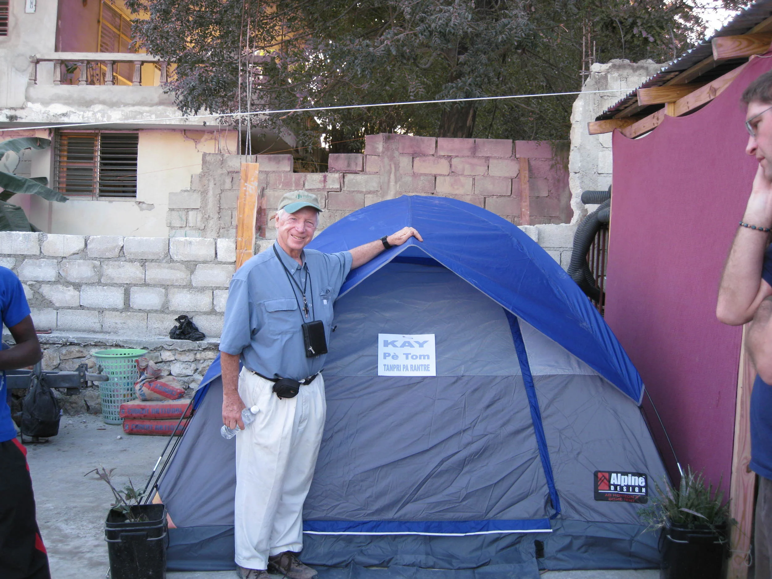  Fr. Tom remained in Haiti to help after the earthquake. He lived in this tent for many months until we rebuilt our headquarters. 