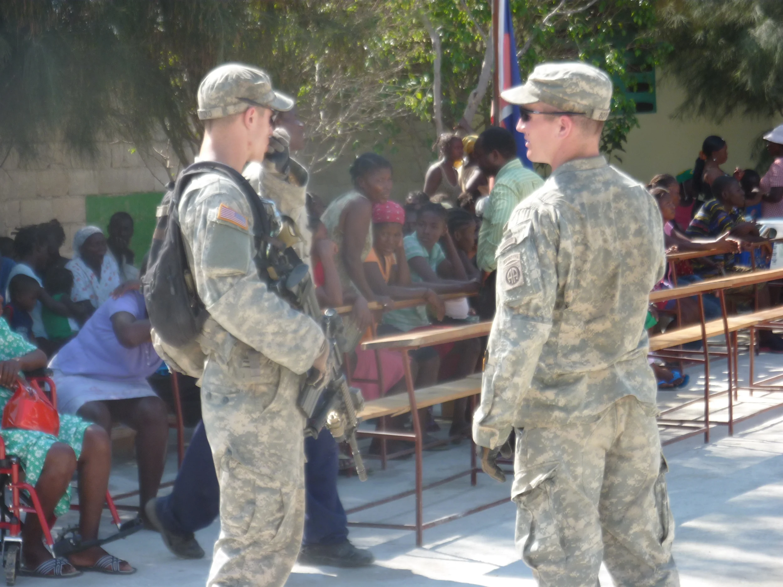 Soldiers joined in to help with the relief effort