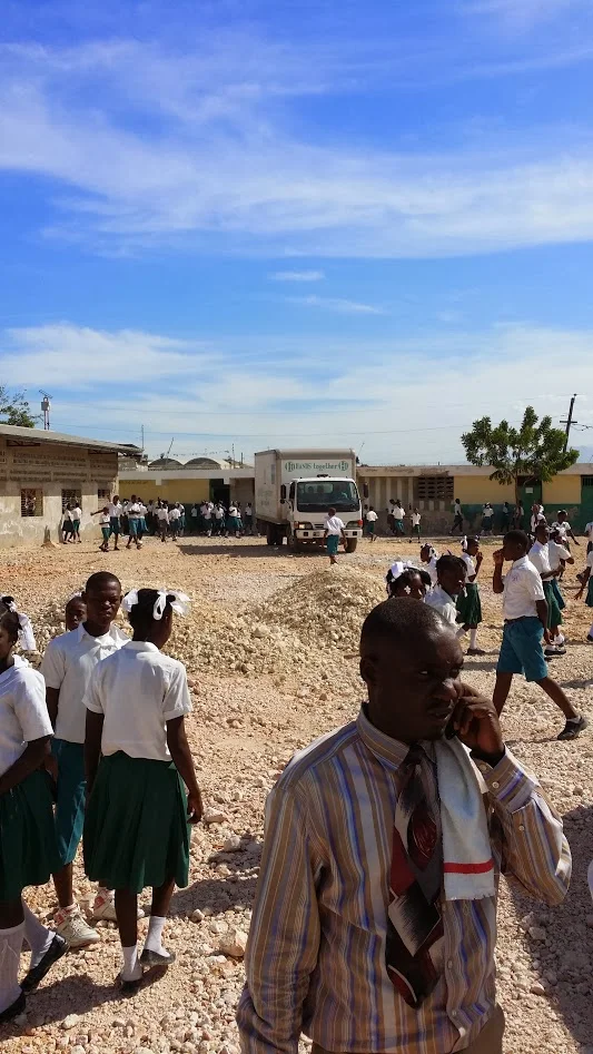 St. Ann Middle School Campus - soccer field being prepared for an artificial turf in 2014.