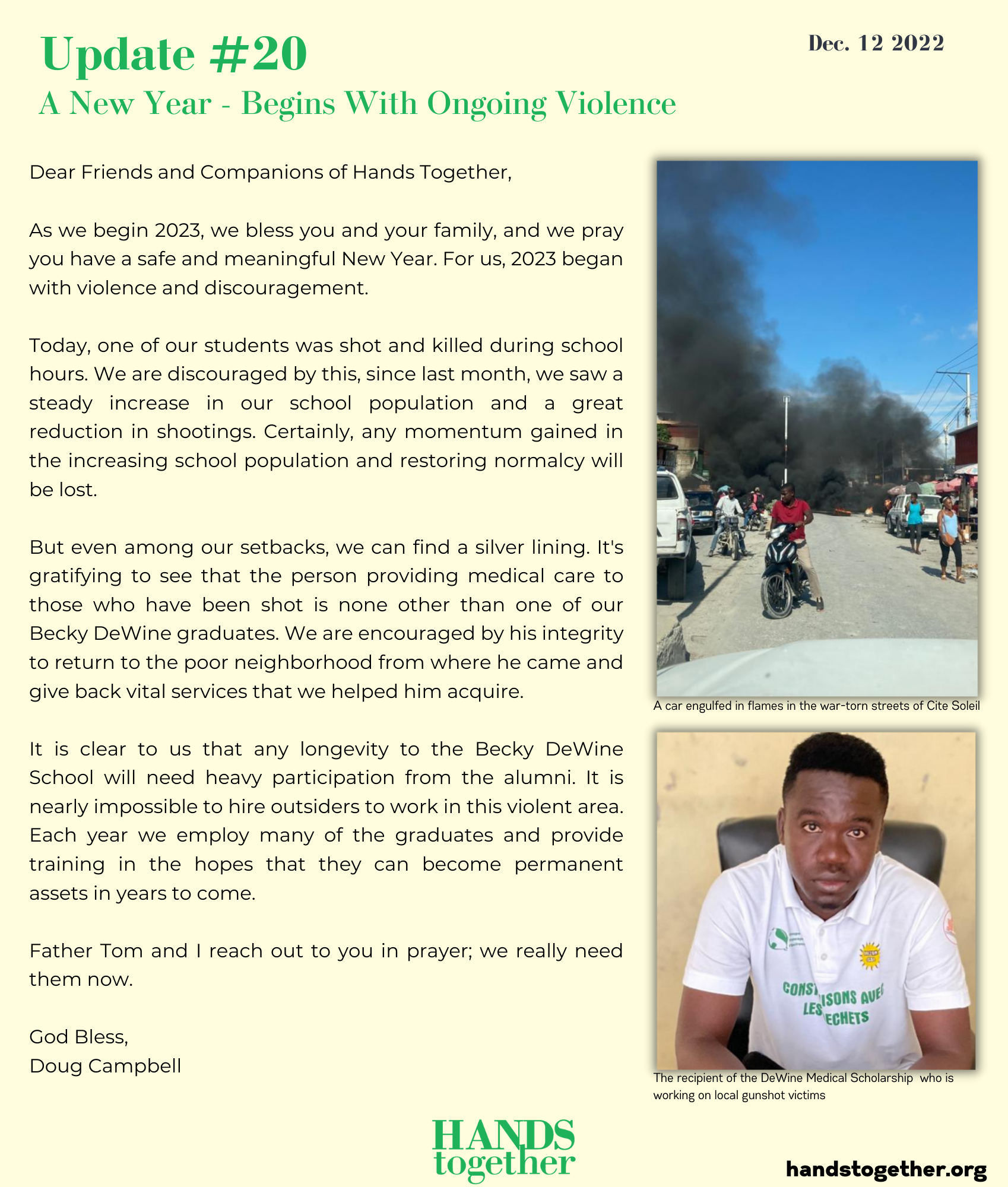 Update #20 A New Year - Begins With Ongoing Violence - Hands Together