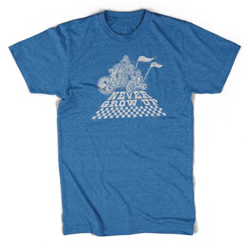 Campaign was hosted in October 2014. Total donation: $150 A Kid Again Columbus Chapter is a non-profit kids charity that services children diagnosed with a life threatening illness. They strive to give children and their families hope, happiness, and healing through fun filled events called Adventures! About the design: Outfit Good reflected on our own childhood memories to create a unique illustration. This Big Wheels and Bigfoot design was inspired by the film Harry and the Hendersons , and Big Wheels, we can still hear the sound of the plastic wheel rolling on the concrete. 