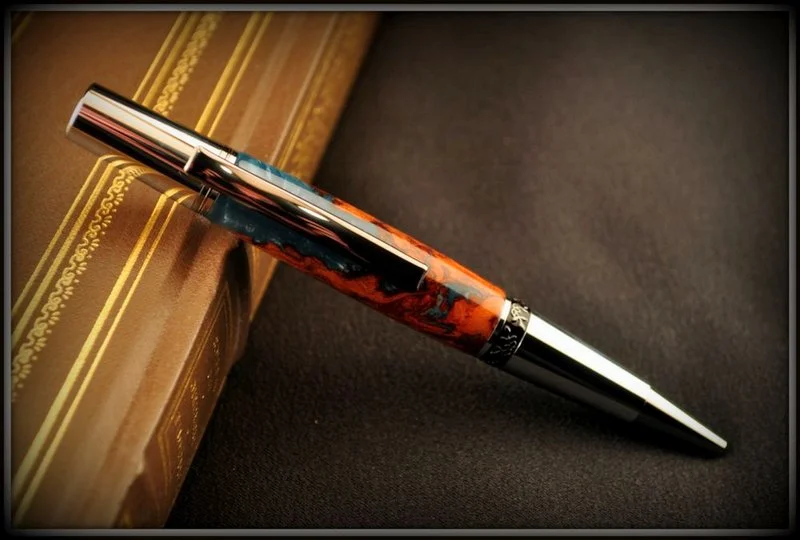 one of anna's handcrafted pens