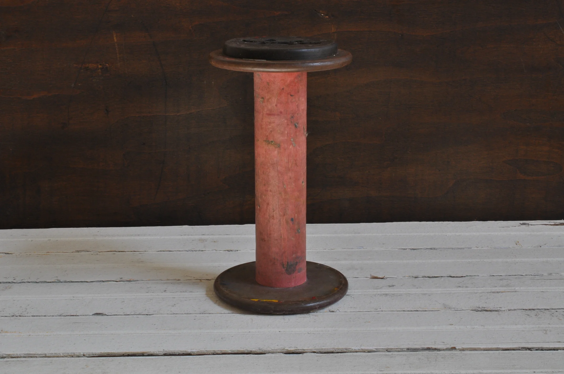 LARGE INDUSTRIAL WOODEN BOBBIN - The Vintage Round Top