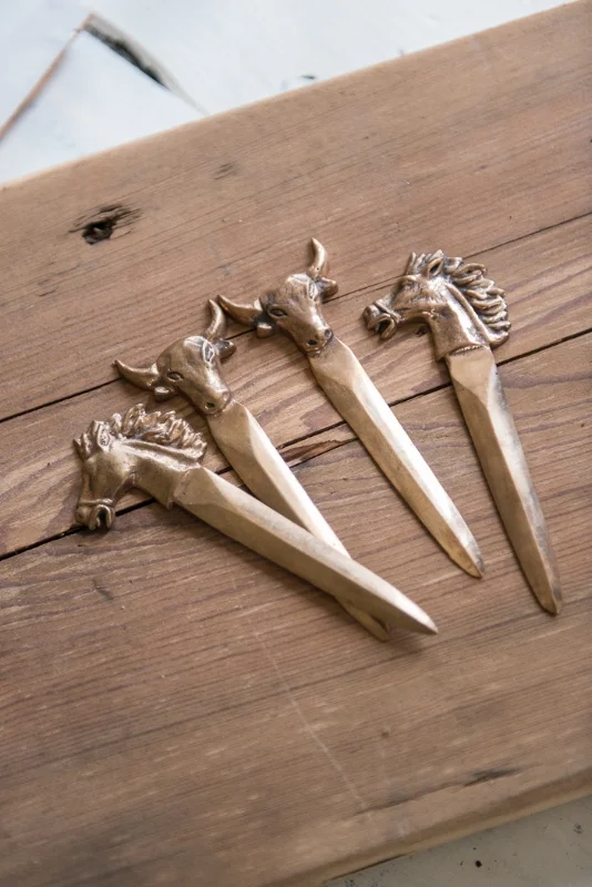 FRENCH VINTAGE BULL LETTER OPENER, THE VINTAGE ROUND TOP