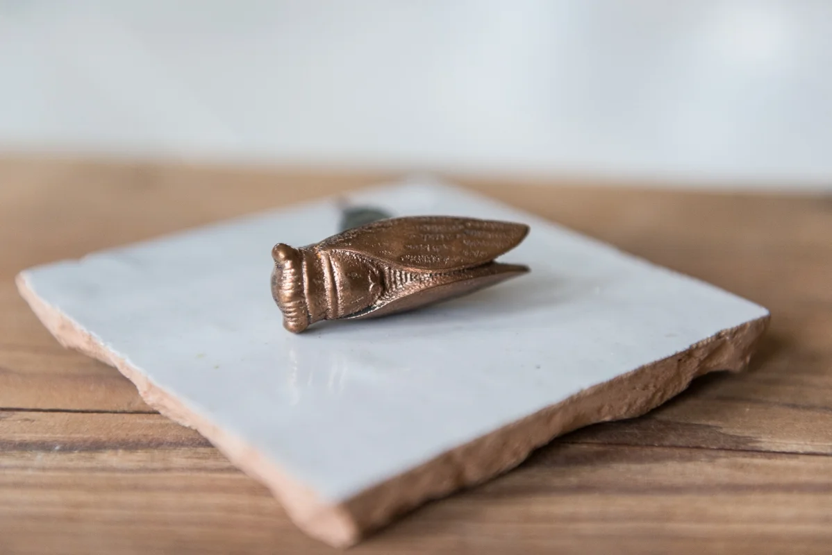 FRENCH VINTAGE CICADA DRAWER PULLS, THE VINTAGE ROUND TOP