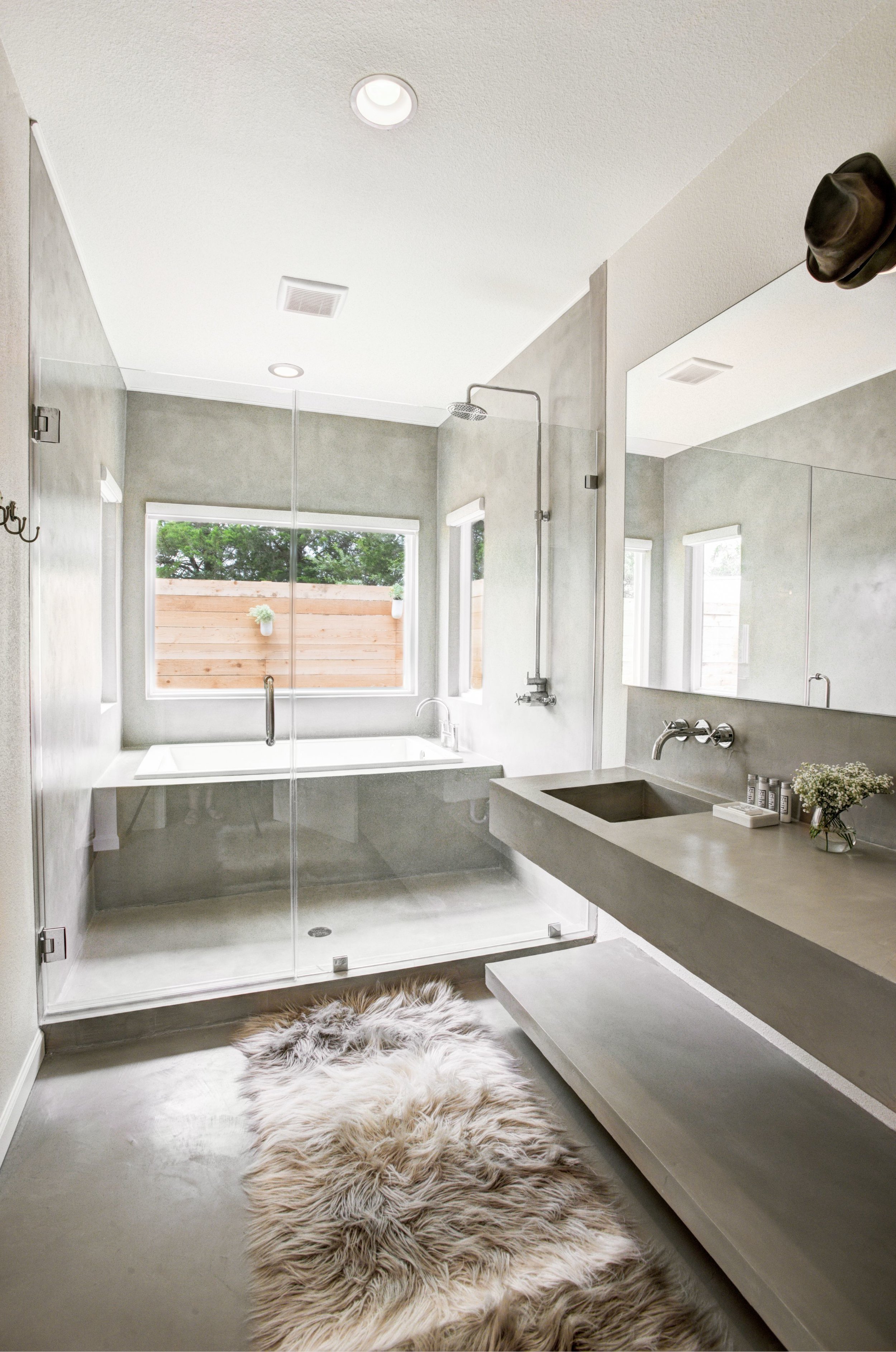   The Boho master bath features a soaking tub and separate shower.  